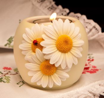 Ladybug Daisies Votive