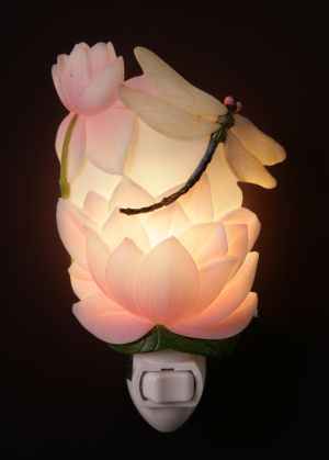 
Dragonfly and Water Lily Night light