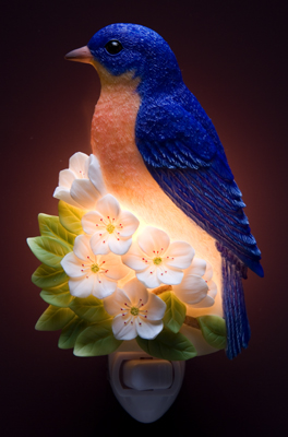 Bluebird on Cherry Blossoms Night Light