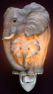 Mom and Baby Elephants Night Light