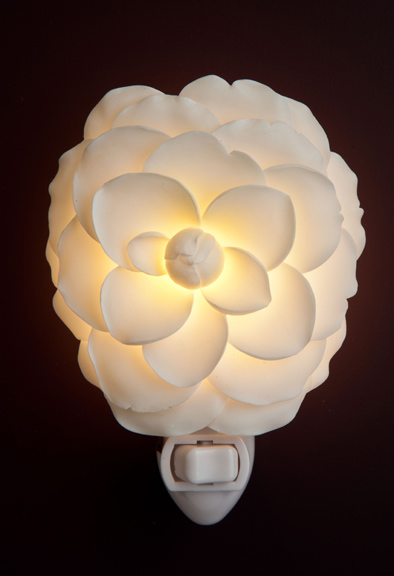 White Camellia Night Light