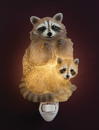 Mom and Baby Raccoon Night Light