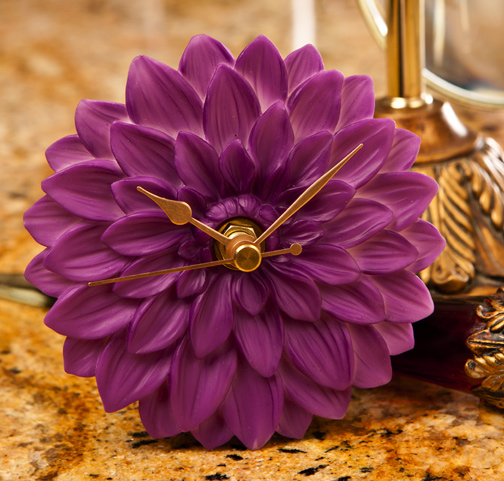 Purple Dahlia Clock