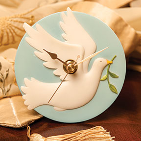 Dove with Olive Branch Clock