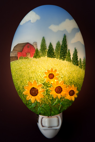 Barn and Sunflowers Night Light