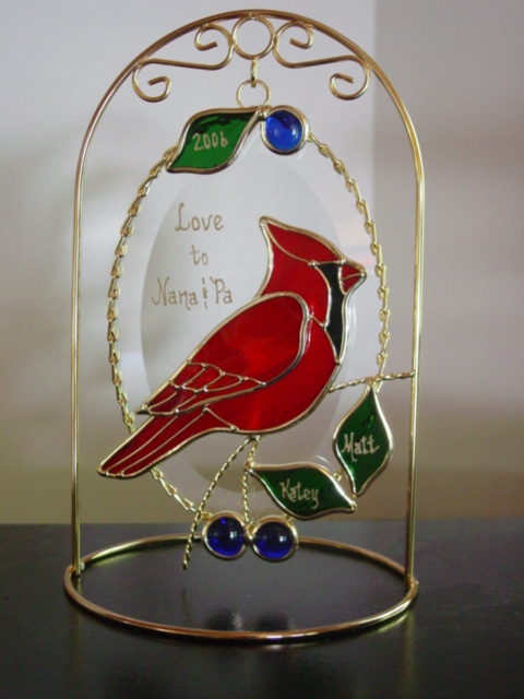 Red Cardinal Beveled Oval