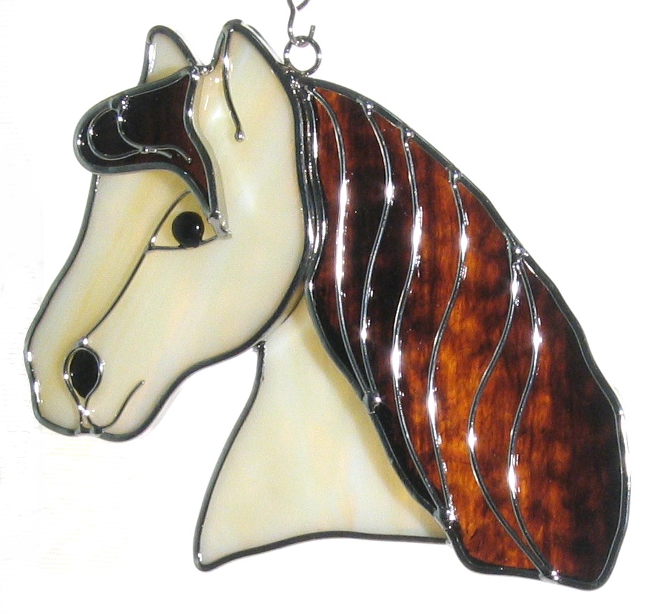 Stained Glass Horse Head Suncatcher