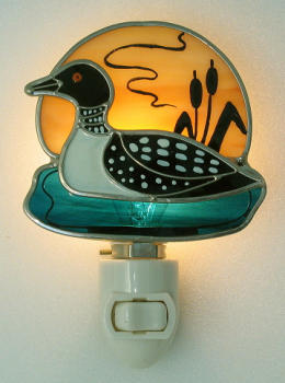 Stained Glass Loon Night light