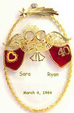 A Match Made in Heaven (R) Personalized 50th Wedding Anniversary Edition.  Available with White Angels/24K Gold Plated; White Angels/Imitation Silver Plated and Ruby Angels/24K Gold Plated.  Can be personalized with Names and Date or Short Verse.  All Anniversary Numbers are available.