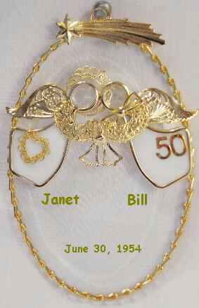 A Match Made in Heaven (R) Personalized 50th Wedding Anniversary Edition.  Available with White Angels/24K Gold Plated; White Angels/Imitation Silver Plated and Ruby Angels/24K Gold Plated.  Can be personalized with Names and Date or Short Verse.  All Anniversary Numbers are available.