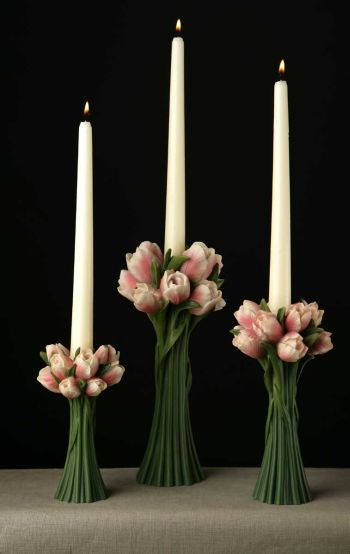 Blush Tulip Candlesticks