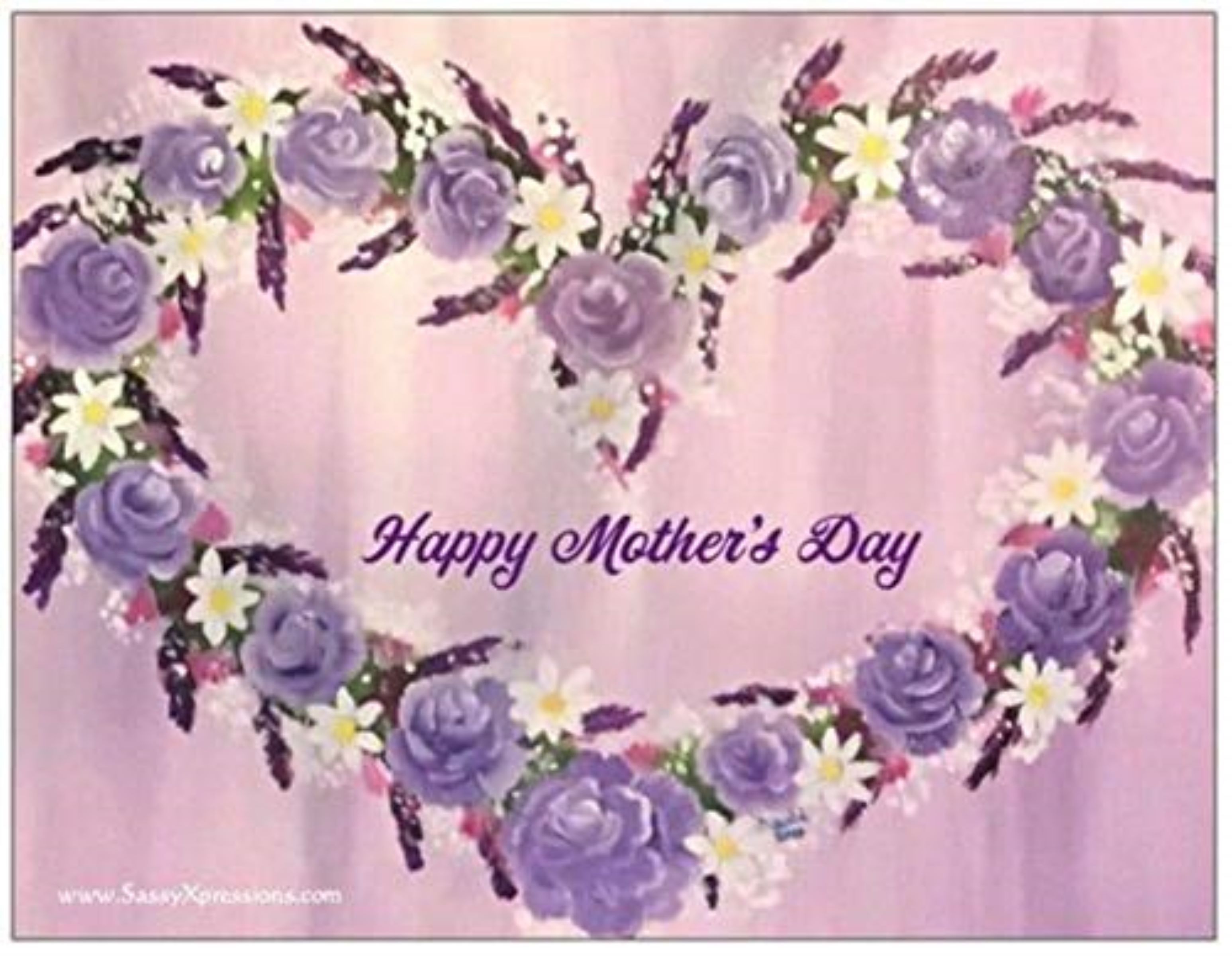 Happy Mothers Day Rose Heart Wreath Refrigerator Magnet<BR> from www.SassyXpressions.com