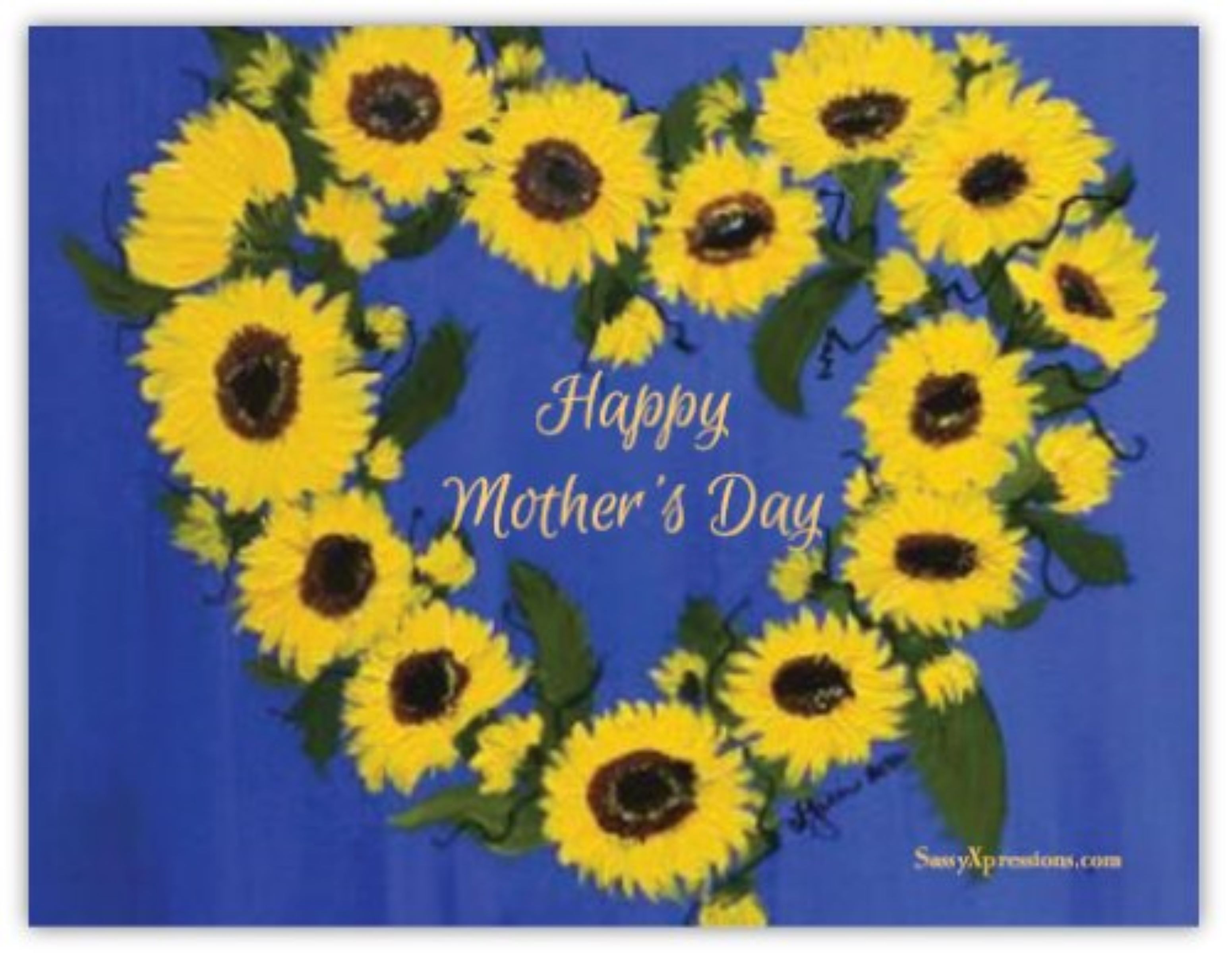 Happy Mothers Day Sunflower Wreath Refrigerator Magnet<br>from www.SassyXpressions.com