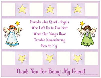 Quiet Angels Friendship Refrigerator Magnet