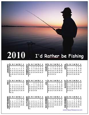 I'd Rather Be Fishing Calendar Magnet