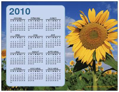 Sunflower Calendar Magnet
