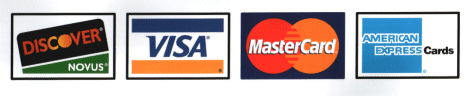 Discover, Visa, Mastercard, American Express