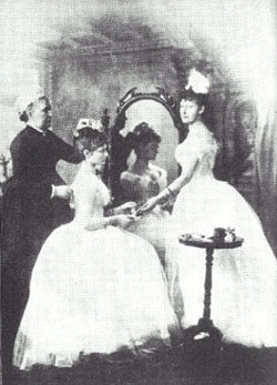 Alix and Elizabeth getting ready for a ball