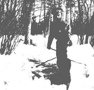 Nicholas shovelling snow