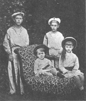 clockwise:Nicholas, George, Xenia, Michael