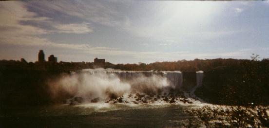 View of US Falls from the sidewalk