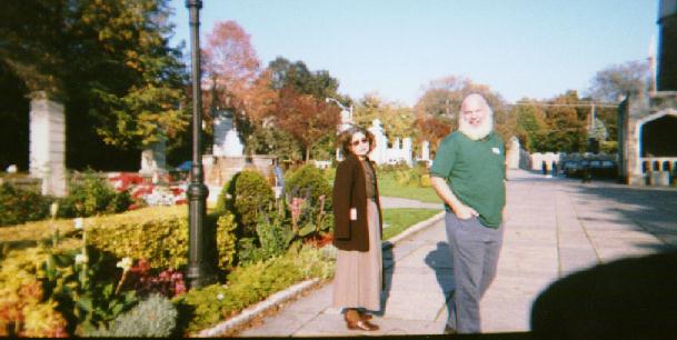 Here is Sandra, our friend who is recovering from a lung transplant, and Dave in that same garden.