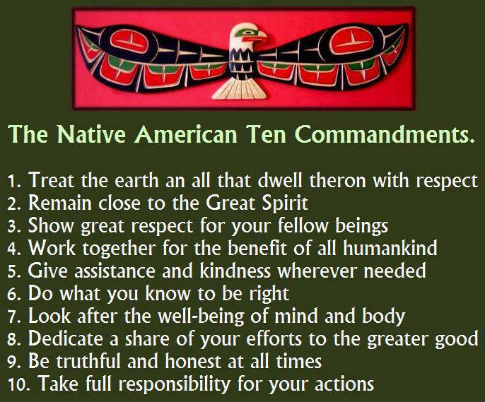 the native american ten commandments, the whitehurst blog