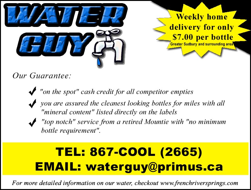 Waterguy natural bottled spring water home delivery and cooler service