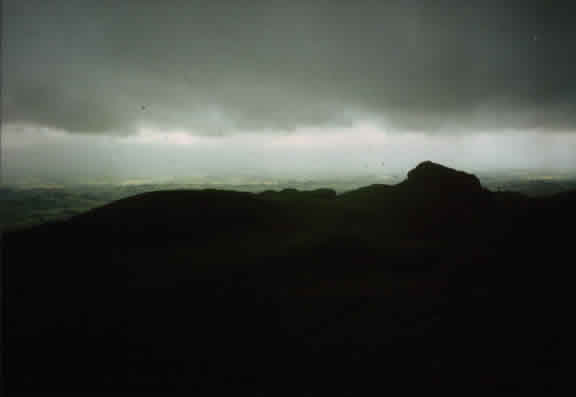 View from top of hill as bad weather slowly cleared