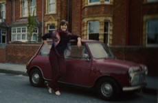 Fiona and her mini in the 1970s