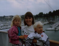 Gill aged 33 with Esther and Stephen