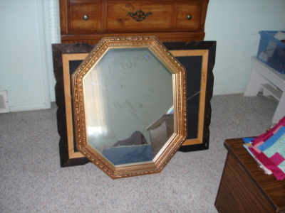 3x3 gold trimmed mirror 