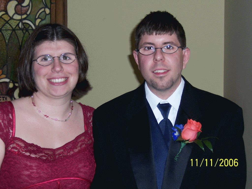 Rachael and Bryce at a relative's wedding in November of 2006