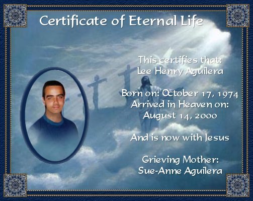 Certificate Of Eternal Life