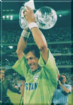 Imran Khan takes the prestigious trophy.