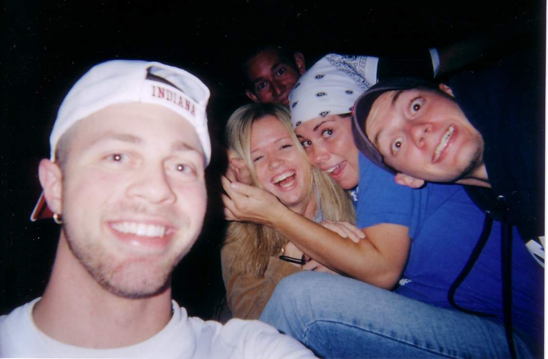 Bruggs taking a self picture with Jordan, Jessica, Kirby and Baugues.