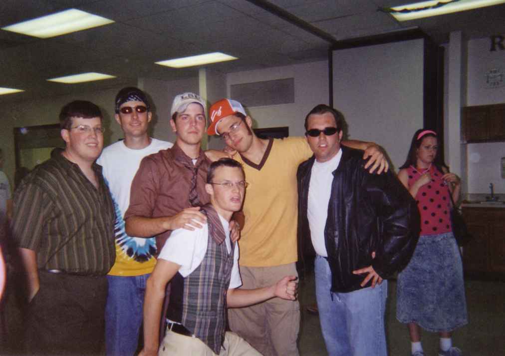 A bunch of the authentic men at the dance.