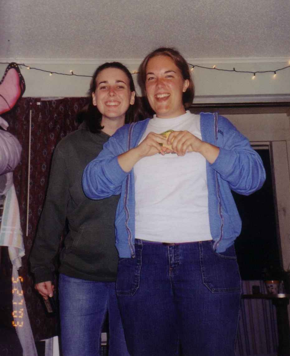 Two of my roommates Kate and Jennifer giving it a go.