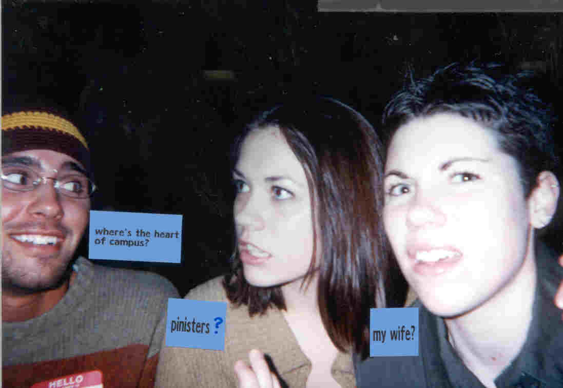 Kyle, Katie and Jessica acting silly at Crusade.