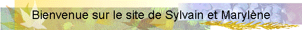 Bienvenue sur le site de Sylvain et Maryl�ne