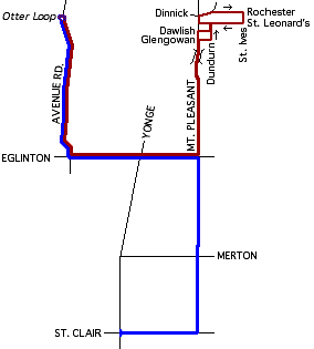Eglinton route map