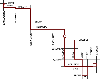 Harbord route map