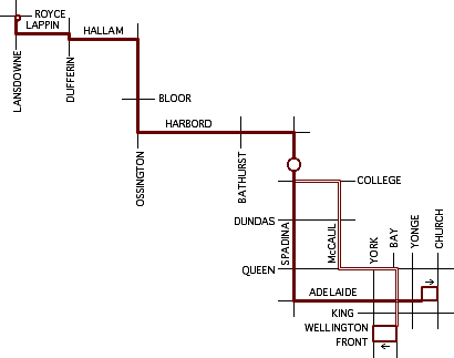 Harbord route map