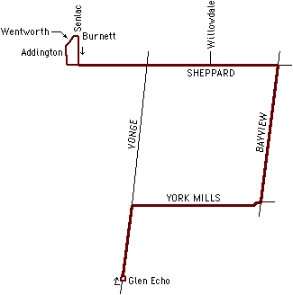 Sheppard route map