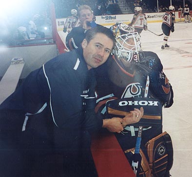 Tommy Salo with an unidentified trainer