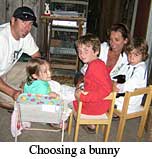 Img: Kids choosing a rabbit, bunny at Bunny Central
