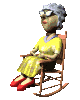 Old woman in rocking chair