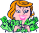 Lady with money