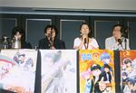 The Studio Pierrot panel celebrated YU YU HAKUSHO with character designer Kitayama Mari, director Abe Noriyuki, and Pierrot president Nunokawa Yuji (far right)