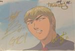 Not finished yet, I also had his GREAT TEACHER ONIZUKA (GTO) cel of Onizuka Eikichi (previously signed by series creator Fujisawa Tohru) adorned with the signatures of director Abe Noriyuki and Studio Pierrot president Nunokawa Yuji!